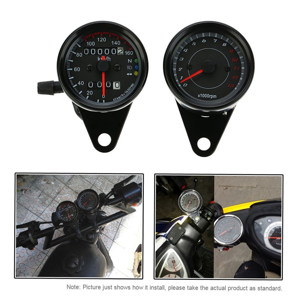 12V Motorcycle 13000 RPM Tachometer Km/h Speedometer Dual