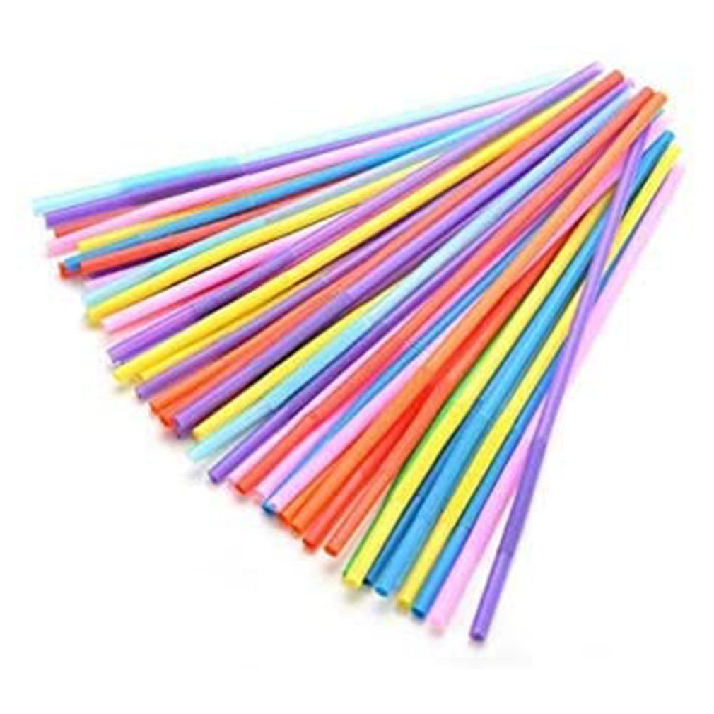 100 Pcs/bag Disposable Plastic Straw Color Art Straws Curved DIY Shape Straw PP Elbow Strong And Sturdy-Multicolor