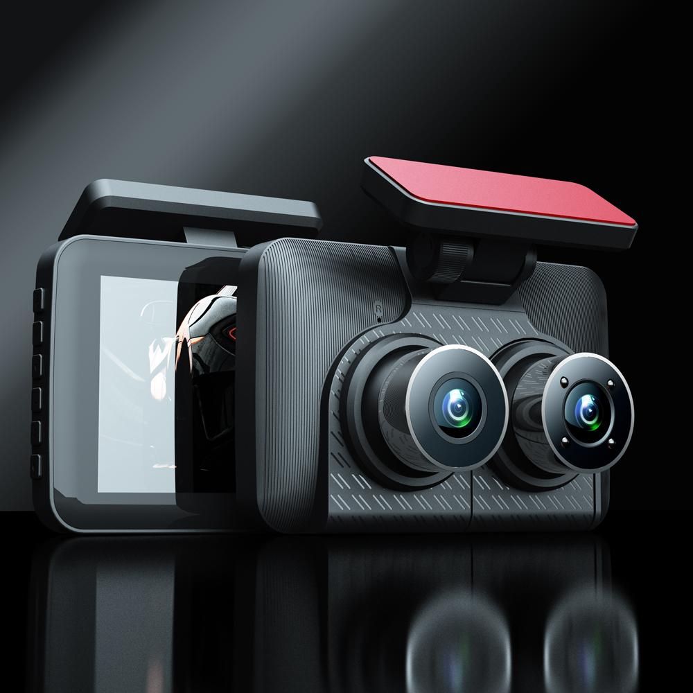 3 Cameras Dash Cam 4in Clear Car Rearview Mirror Car Video Recording Camcorder Wide Angle Car Camera Recorder Auto Safety Driving Recorder