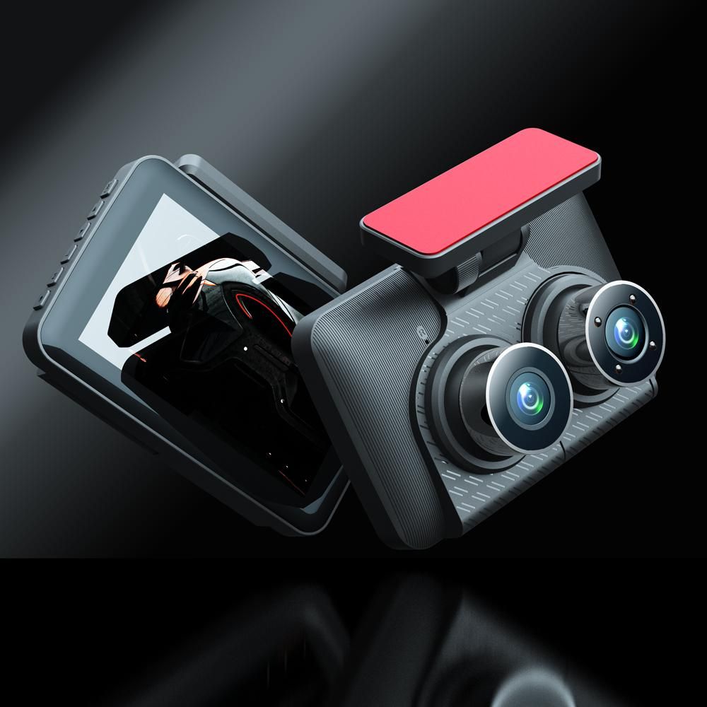 3 Cameras Dash Cam 4in Clear Car Rearview Mirror Car Video Recording Camcorder Wide Angle Car Camera Recorder Auto Safety Driving Recorder