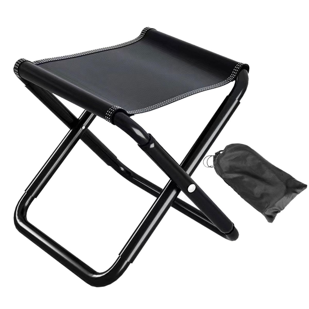 1 Set Picnic Stool Adult Home Folding Chair Black