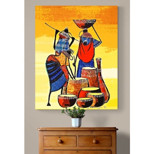 Frameless African Artwork - 41 x 29 inches