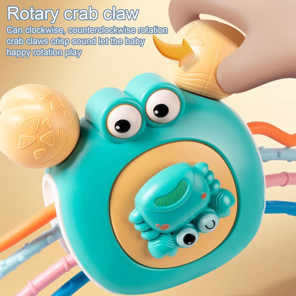 Baby Sensory Toy Plastic Grip Toys Toddler Pulling Toy Cyan