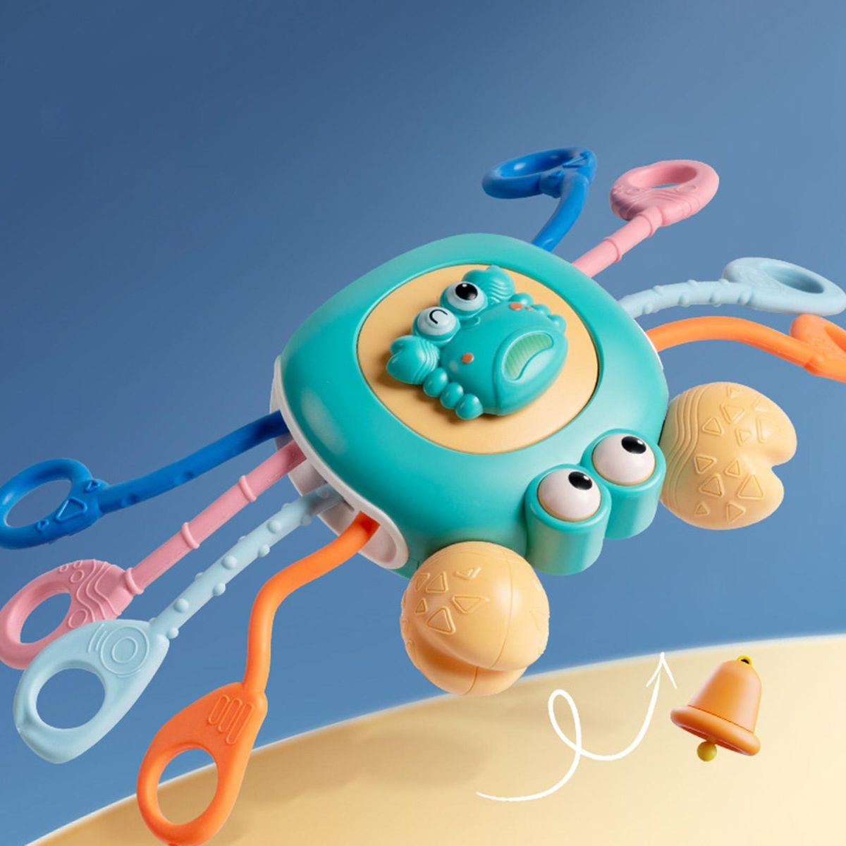 Baby Sensory Toy Plastic Grip Toys Toddler Pulling Toy Cyan