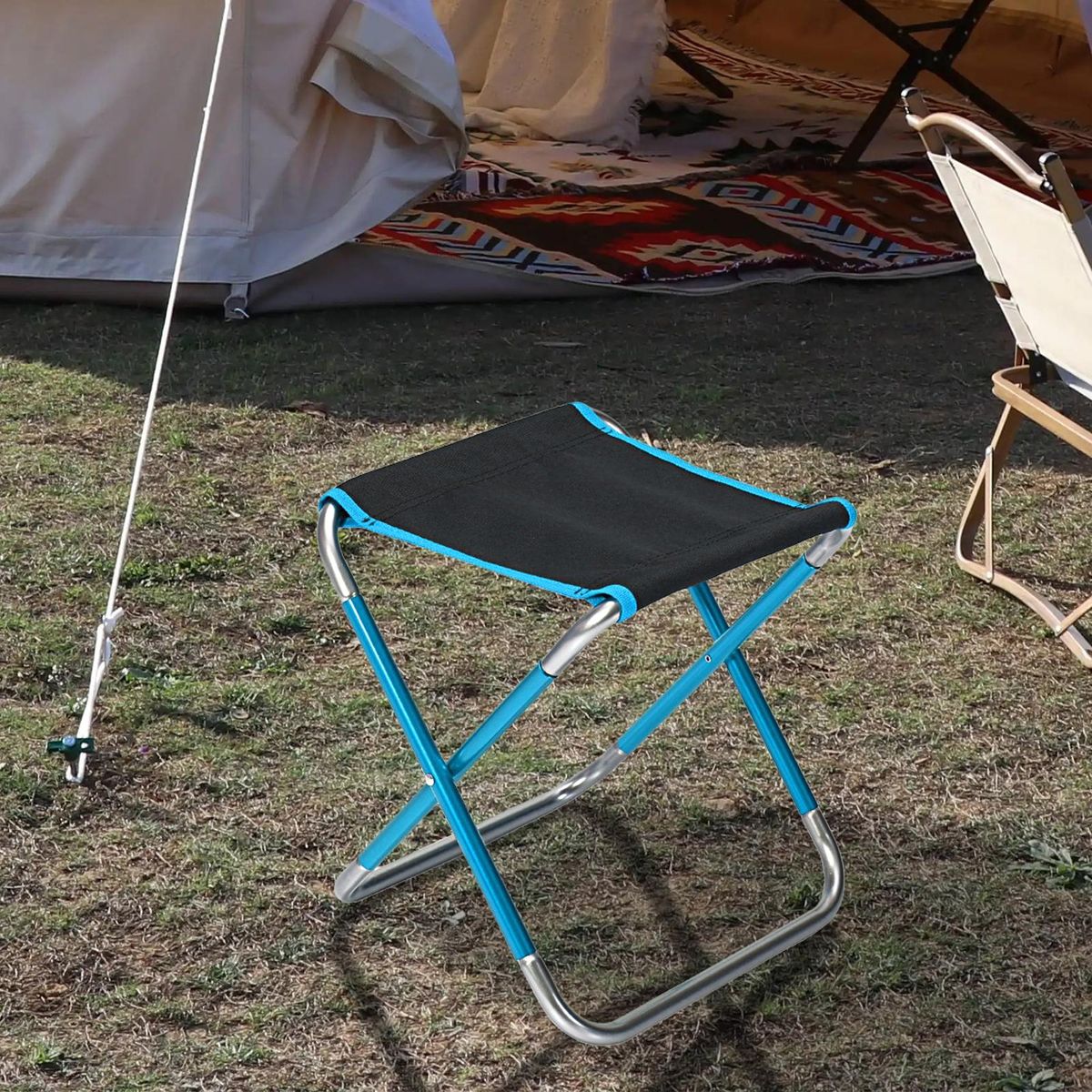 Camping Stool Small Outdoor Travel Camping Chair Lake Blue