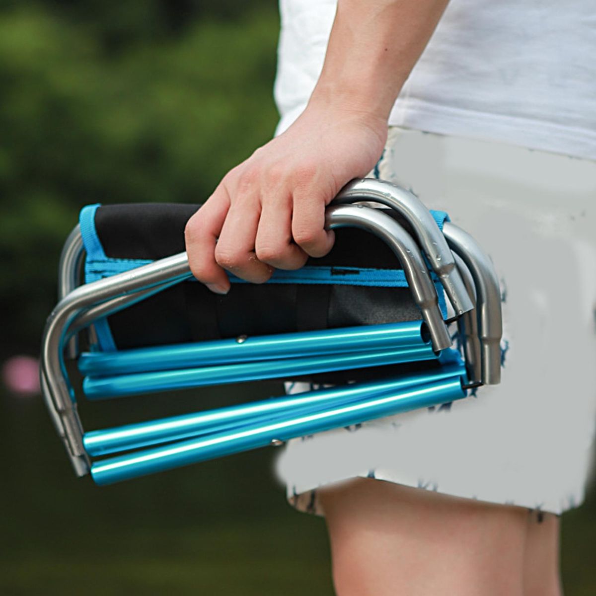 Camping Stool Small Outdoor Travel Camping Chair Lake Blue