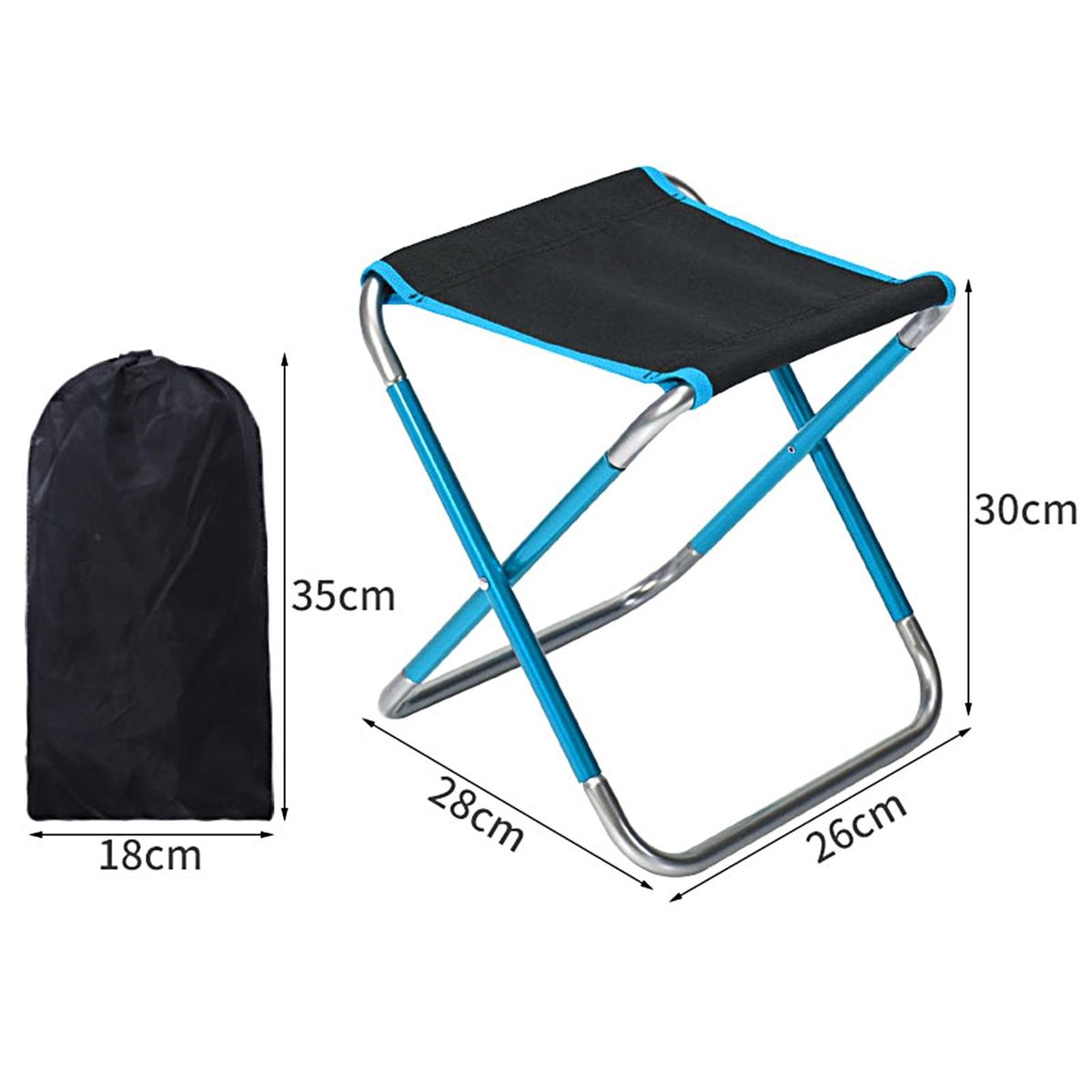 Camping Stool Small Outdoor Travel Camping Chair Lake Blue