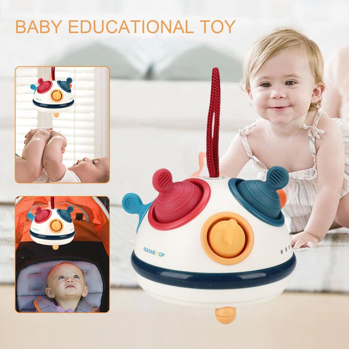 Silicone Bubble Grip Toy Sensory Development for Babies Toddlers Multicolor