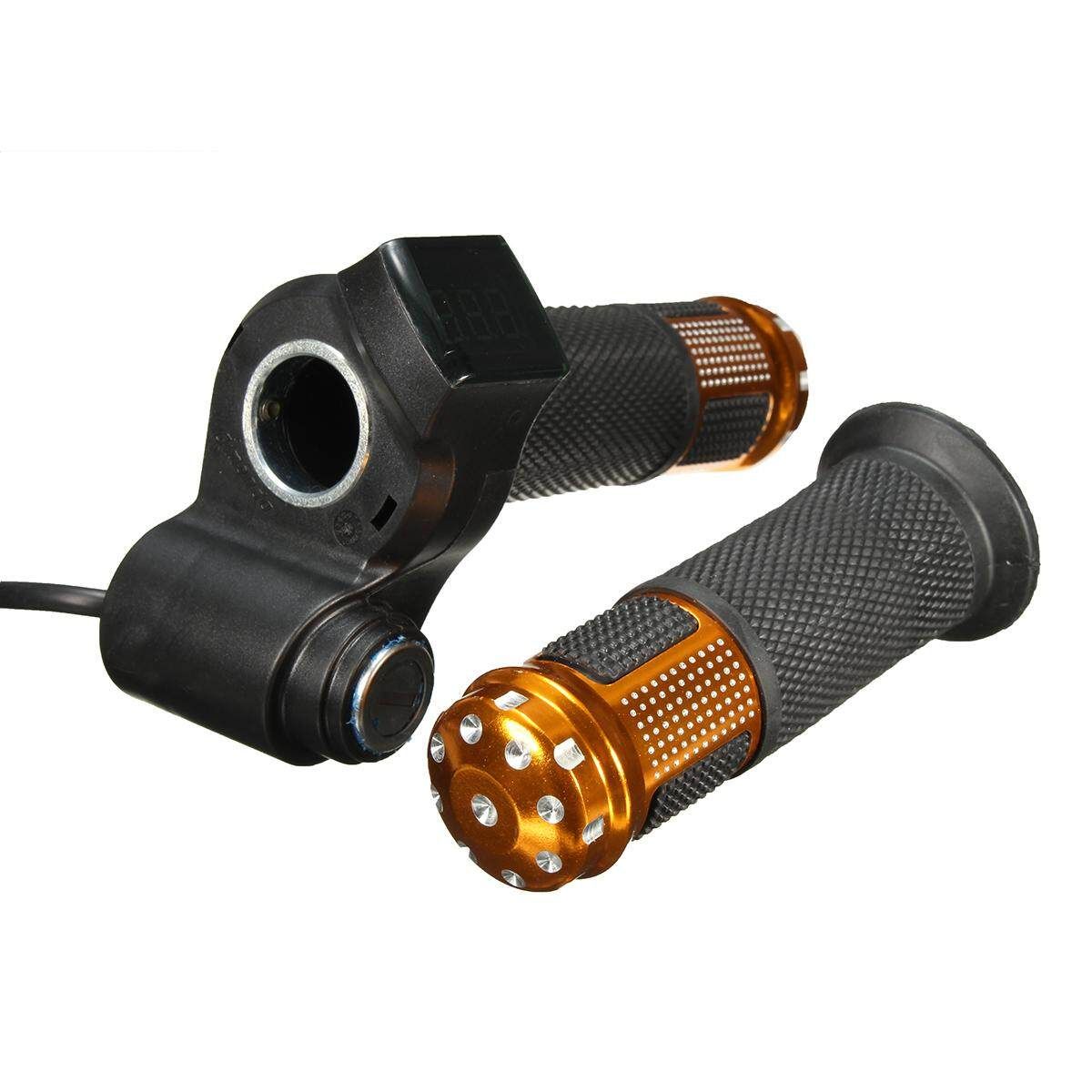 EBike Scooter Throttle 24V 36V 48V 60V Grip Handlebar LED Digital Meter Orange