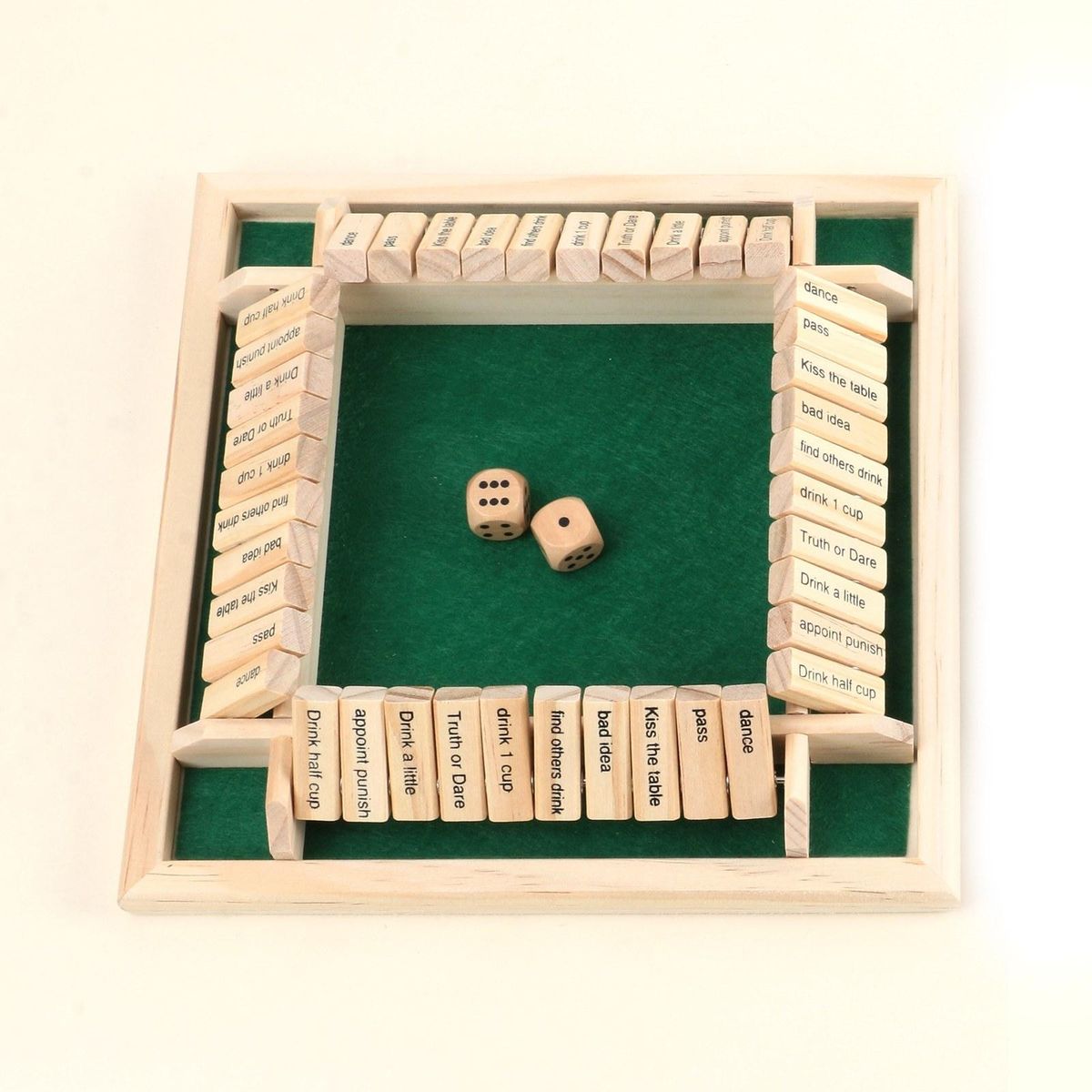 Wood Four Sided 10 Numbers Board Game Set Dice Table Entertainment Board Game Toy for Family Adults Party
