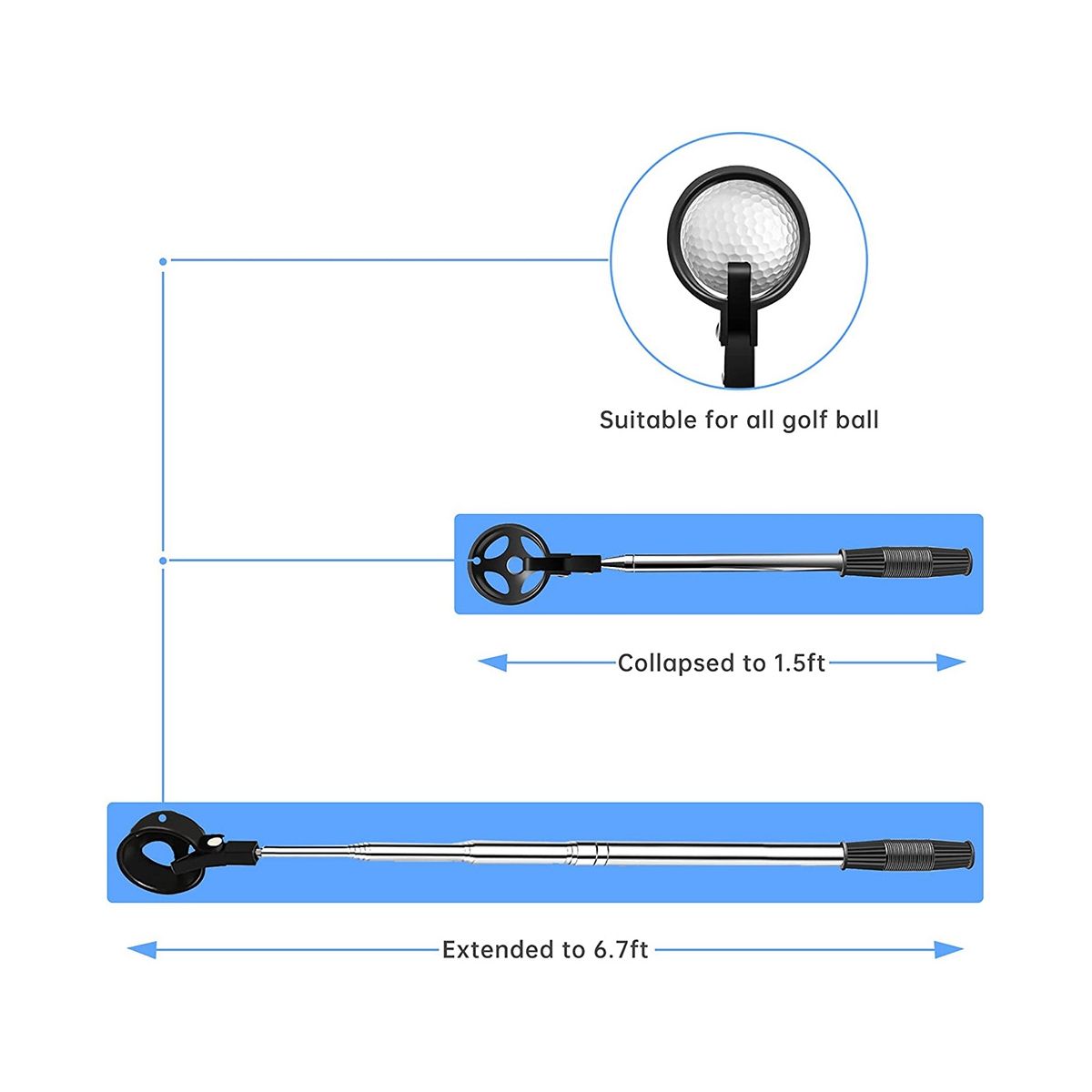 Golf Ball Retriever for Water Telescopic,Stainless