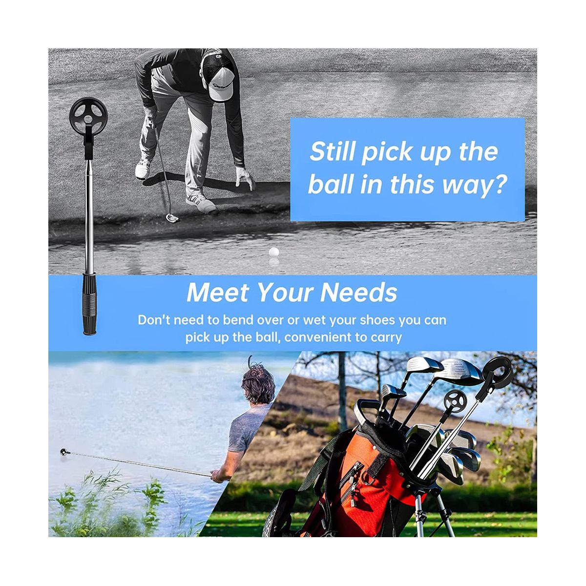 Golf Ball Retriever for Water Telescopic,Stainless