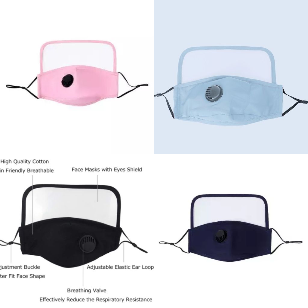 4-in-1 Nose Mask With Face Shield & Breathing Valve Filter