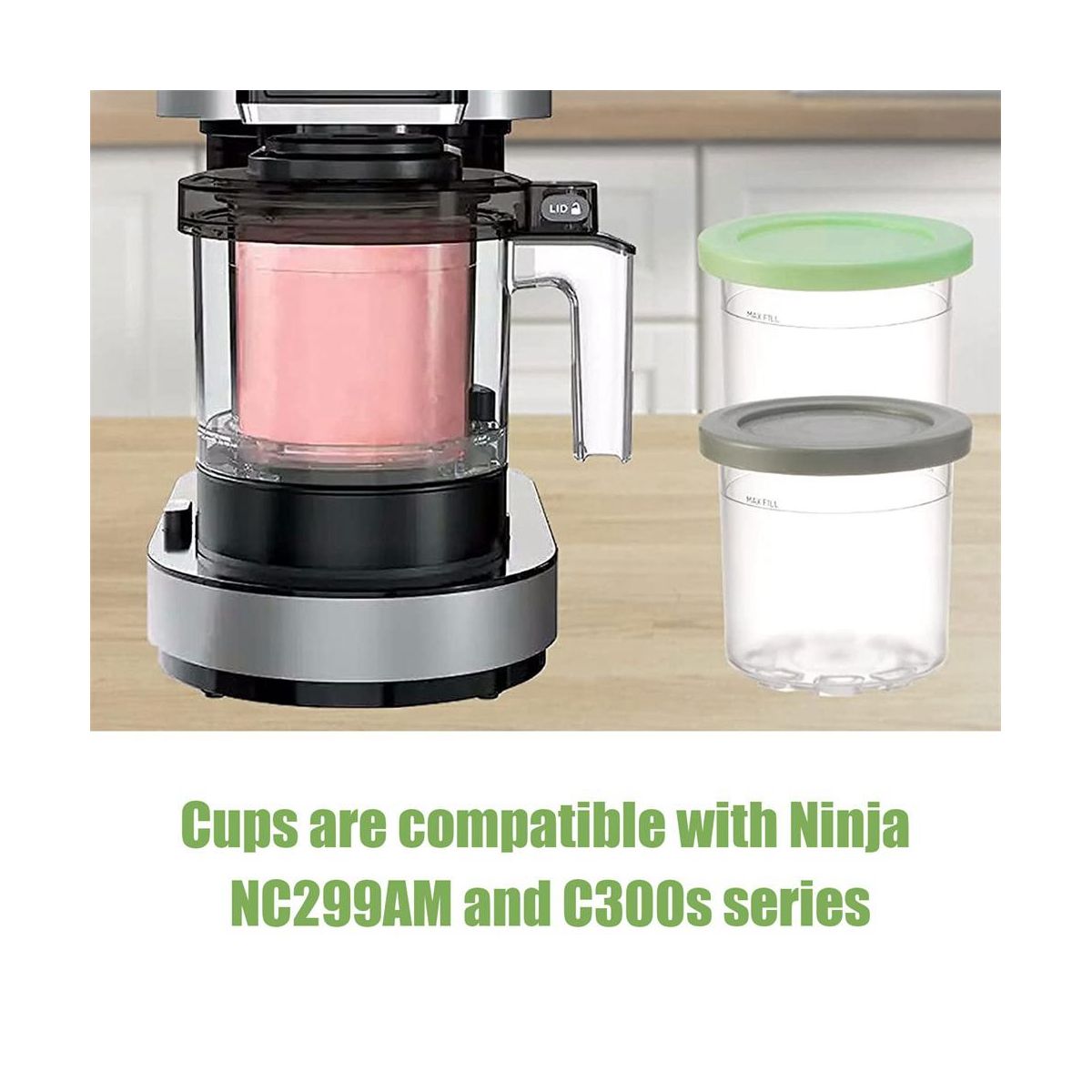 2PCS Ice Cream Pints for Ninja CN301CO Series Creami