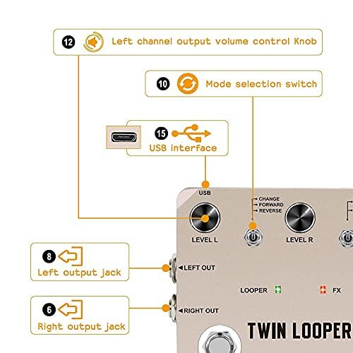 VSN Twin Looper Electric Guitar Effect Pedal Loop Station 11