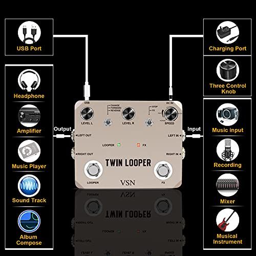 VSN Twin Looper Electric Guitar Effect Pedal Loop Station 11