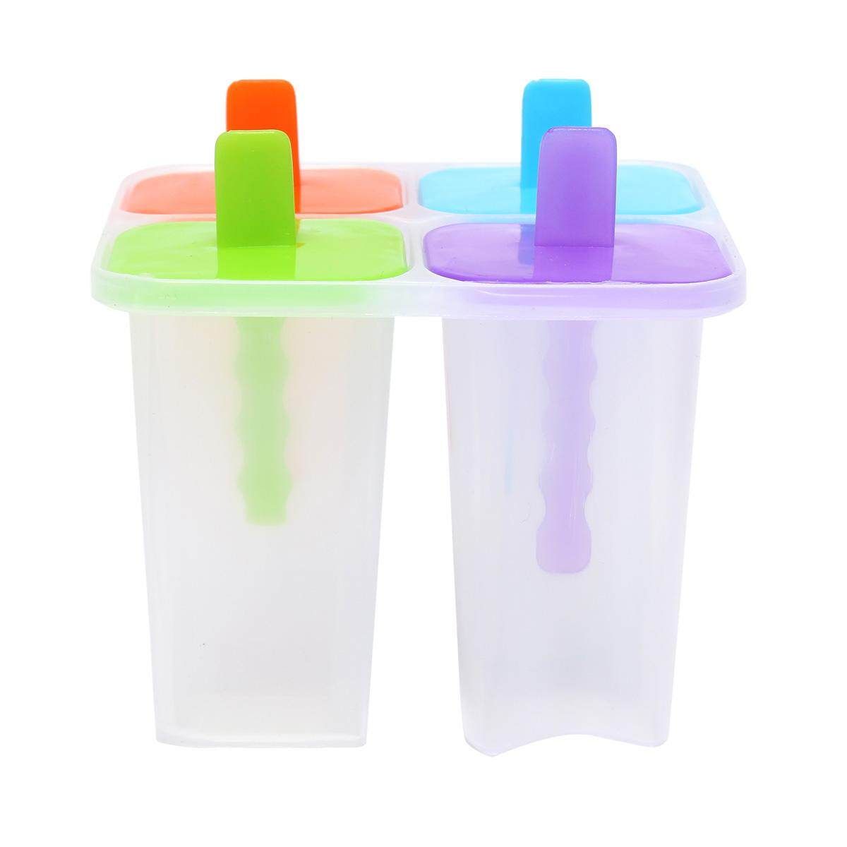 4 Cell DIY Frozen Lolly Yogurt Ice Ice Maker Juice Popsicle Mold Mould