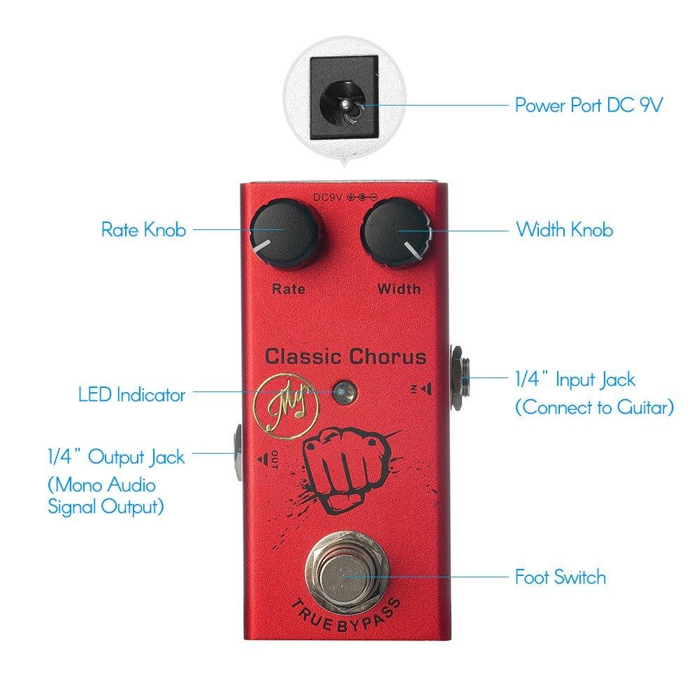 Classic Chorus Effect Pedal For Electric Guitars With True