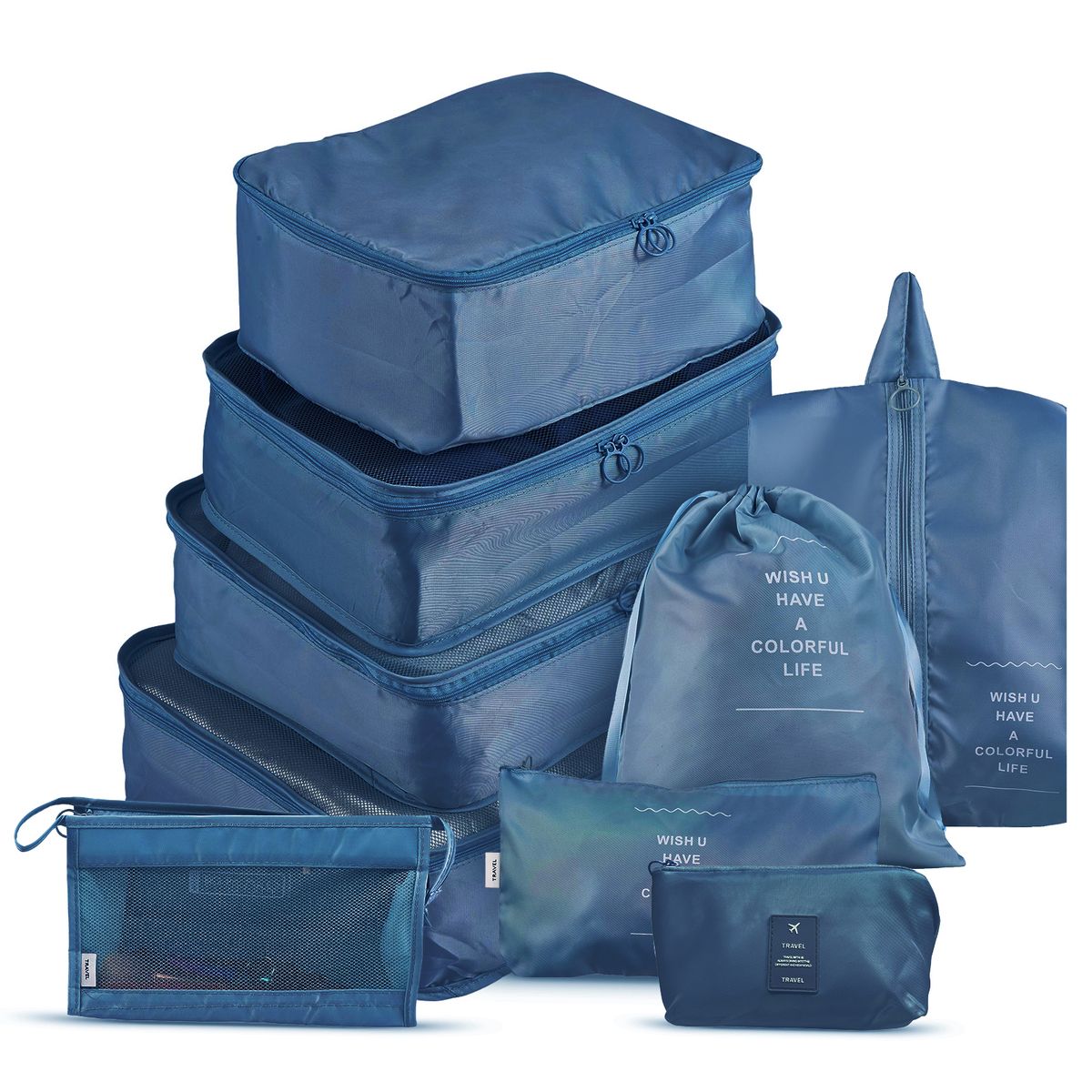 Storage Bags 9PCS Set Travel Organizer Suitcase Packing Set