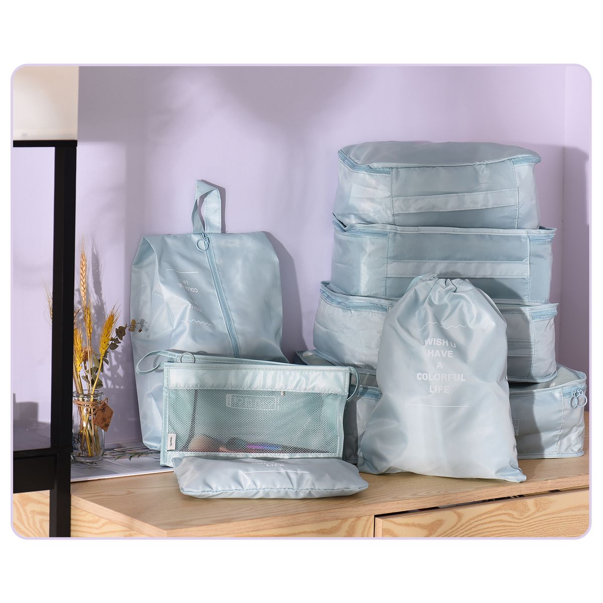 Storage Bags 9PCS Set Travel Organizer Suitcase Packing Set