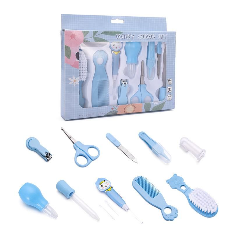 4/8/10pcs Newborn Baby Kids Nail Set Hair Health Care Nasal Aspirator Grooming Brush Kits Care Babies Essentials Material Safety