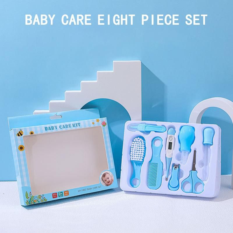 4/8/10pcs Newborn Baby Kids Nail Set Hair Health Care Nasal Aspirator Grooming Brush Kits Care Babies Essentials Material Safety