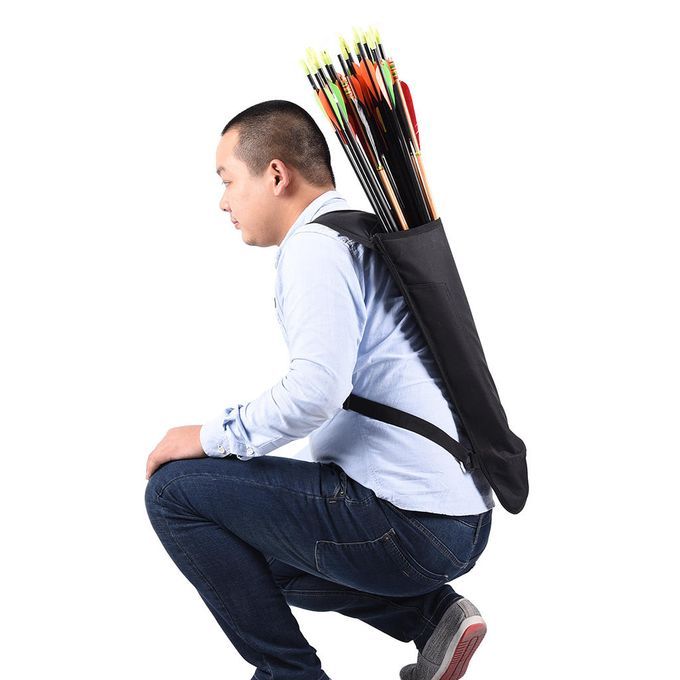 Black Back Quiver Bag Bow Archery Accessories Shoulder Strap Black