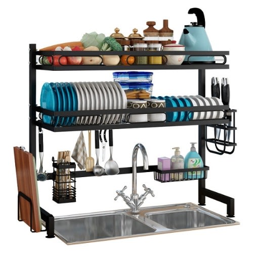 Double Layers Over  The Sink Plate Rack -85cm