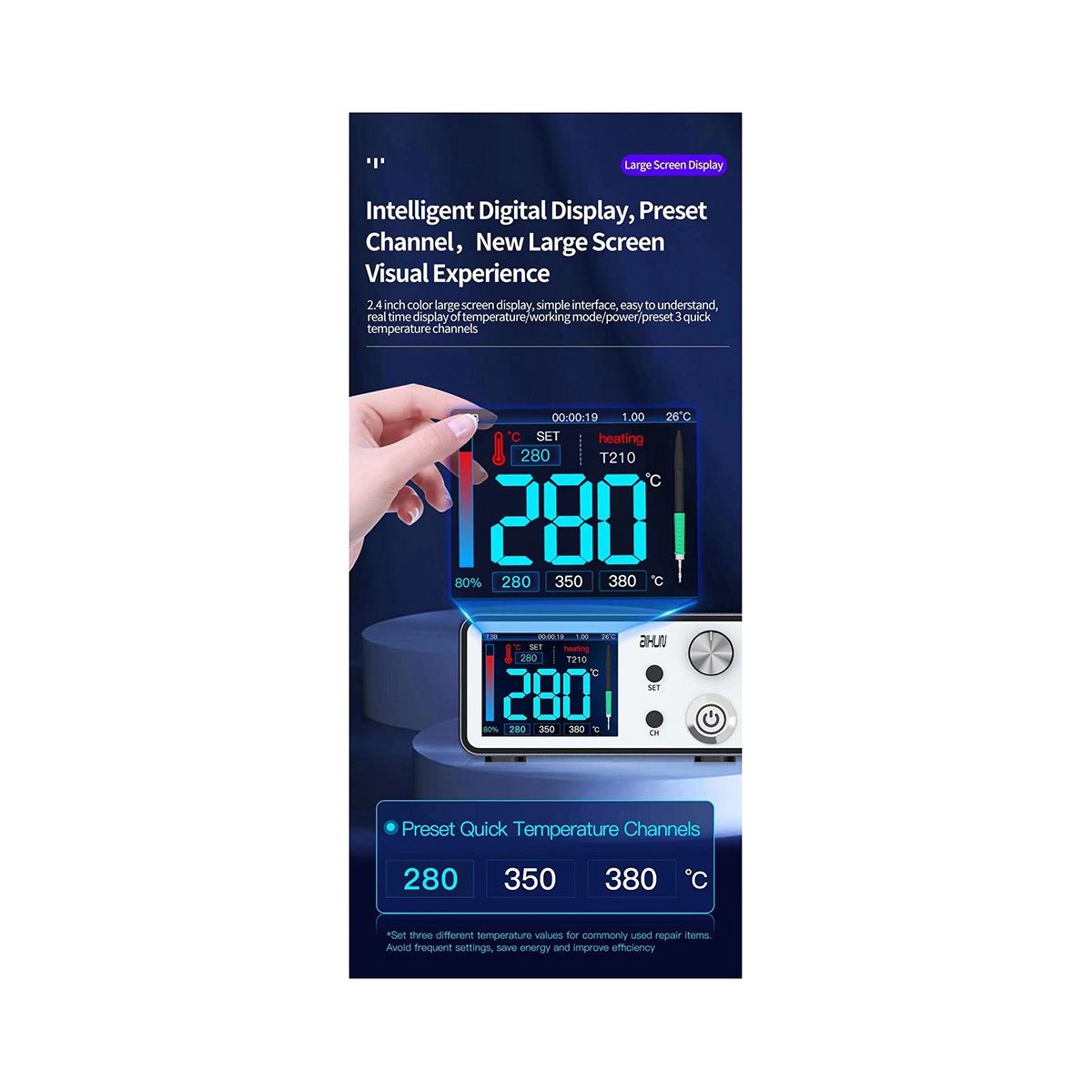 T3B Intelligent Soldering Station with T210 Series Handle