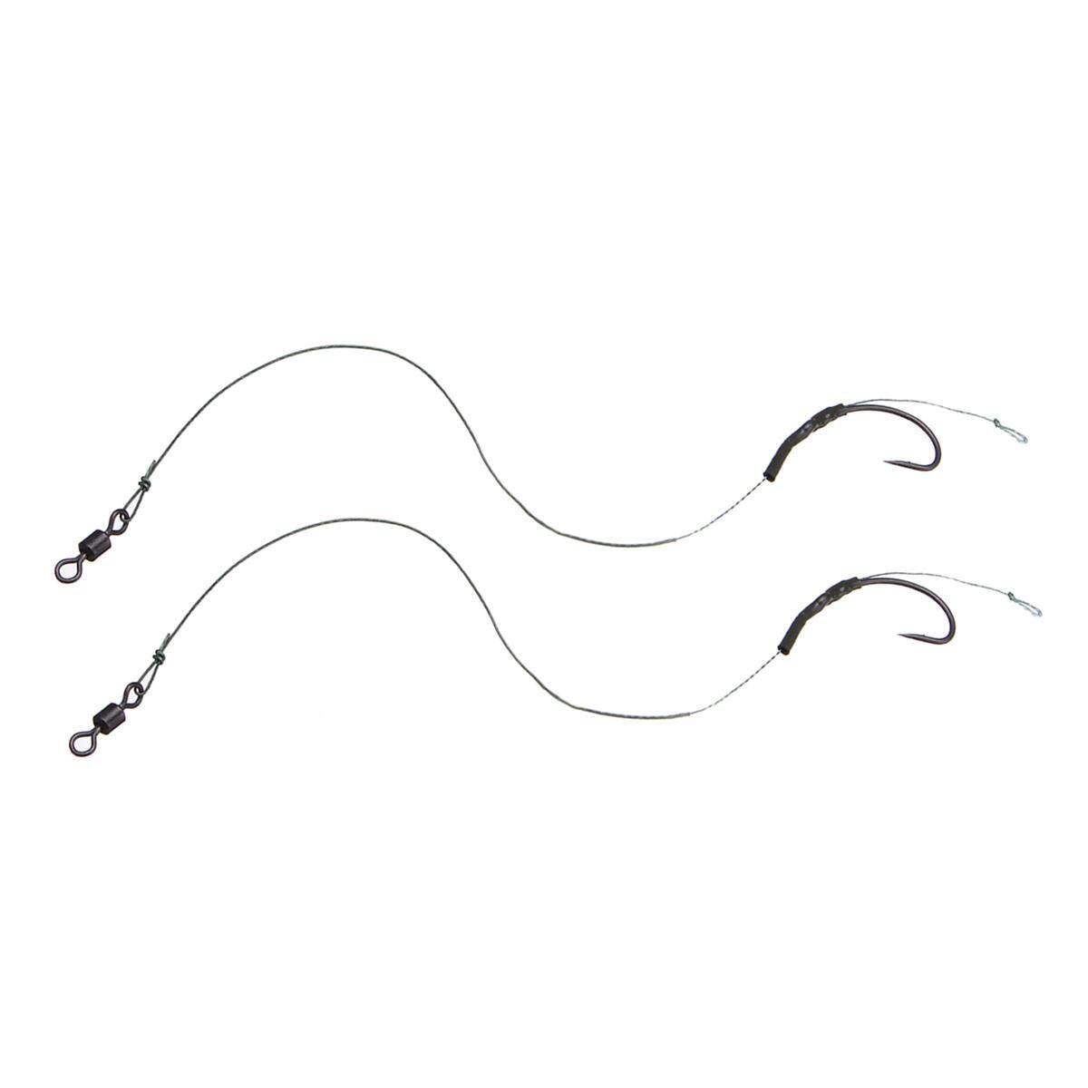 Carp Terminal Tackle Rigs Ring Swivels Lead Clips Set With Hook - 4 Size Two