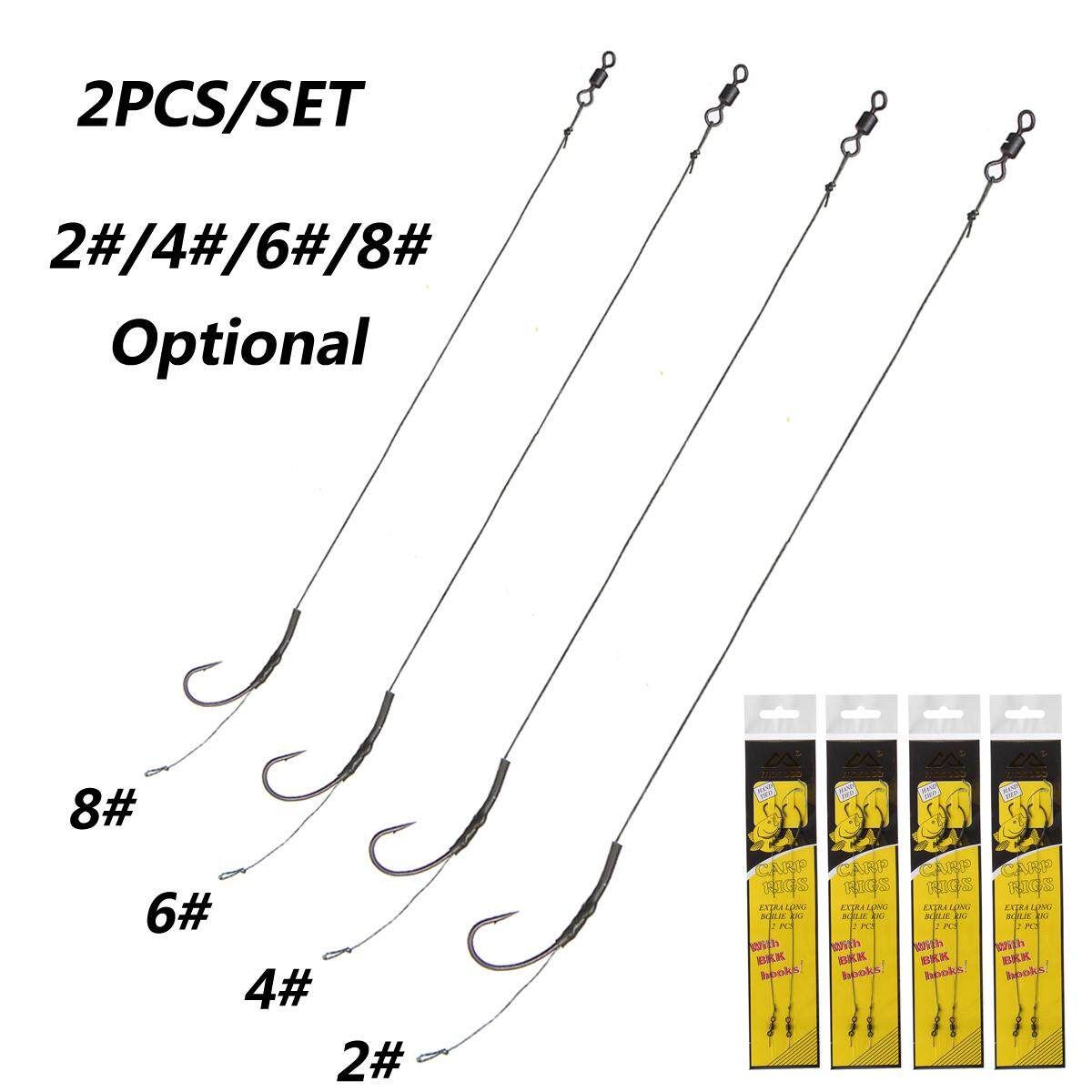 Carp Terminal Tackle Rigs Ring Swivels Lead Clips Set With Hook - 4 Size Two