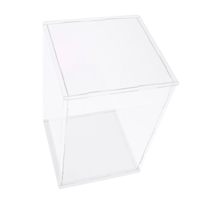 15x15x25cm Acrylic Display Case, Black Gloss Base, Dustproof,