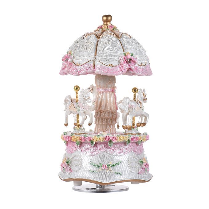 Luxury Dream 3-Horse Rotating Carousel Merry-go-round