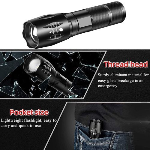Aluminum Alloy Telescopic Zoom USB Charging Searchlight Flashlight
