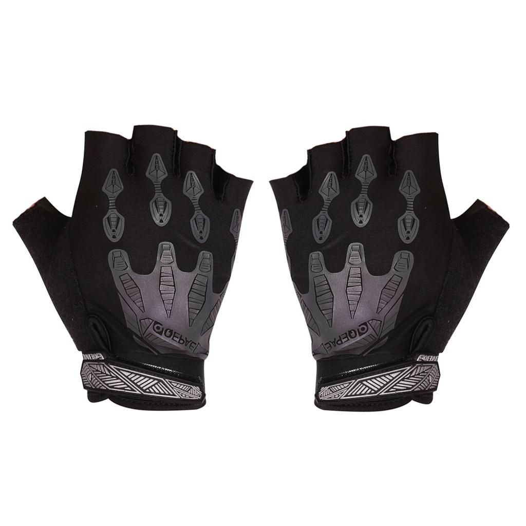 Motorbike Fingerless  Breathable Motorcycle Half Finger Black XL