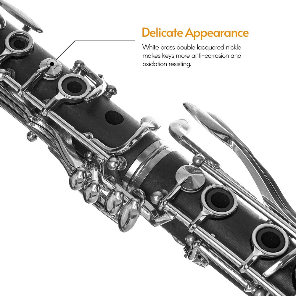 Bb B Flat Clarinet Clarionet Bakelite With Case Reeds Rubber
