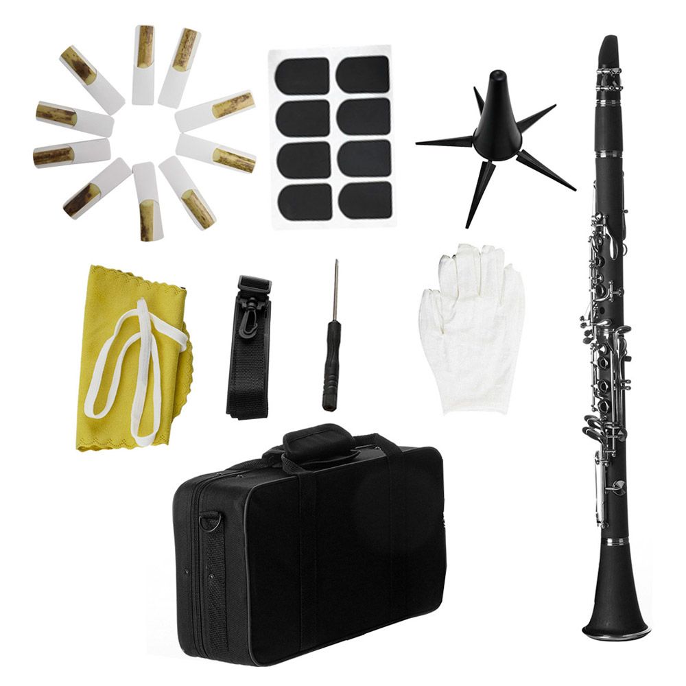 Bb B Flat Clarinet Clarionet Bakelite With Case Reeds Rubber