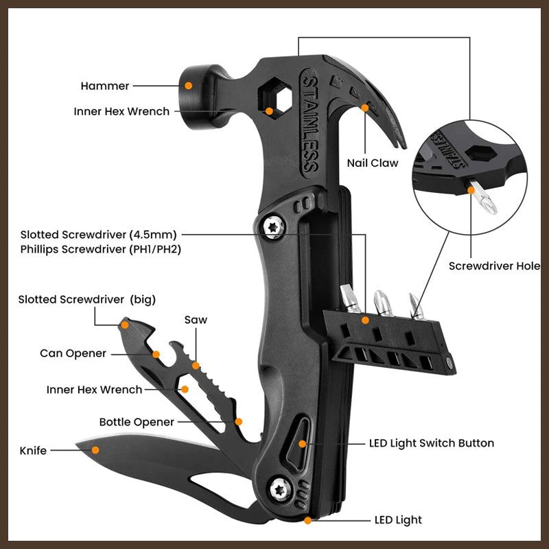 Portable Emergency Survival Hammer