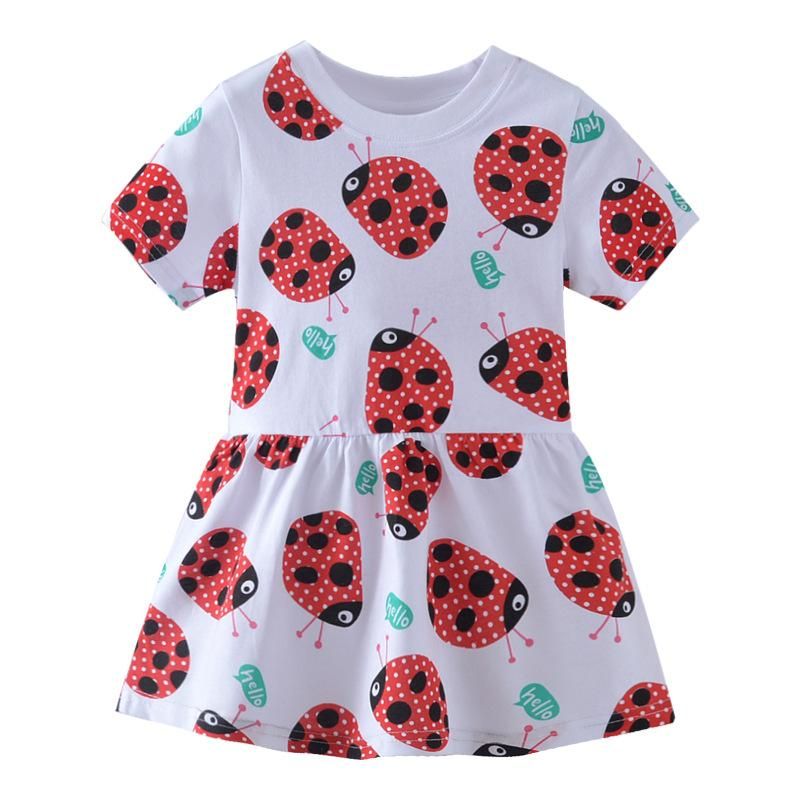 European And American Cartoon Children's Clothing Girls' Dress Spring And Summer New Print