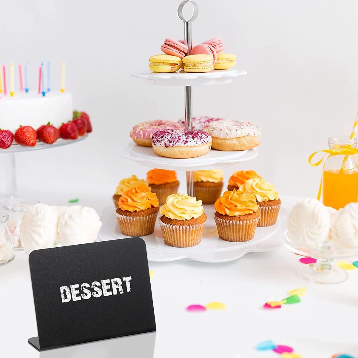 20Pcs 4 x 3 Inches Mini Chalkboard Table Tent Sign Chalkboard Buffet Tags Food Label for Party Tabletop Chalkboard Signs