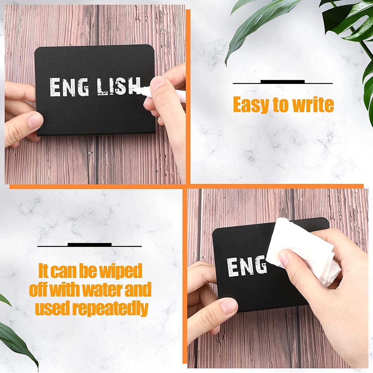 20Pcs 4 x 3 Inches Mini Chalkboard Table Tent Sign Chalkboard Buffet Tags Food Label for Party Tabletop Chalkboard Signs
