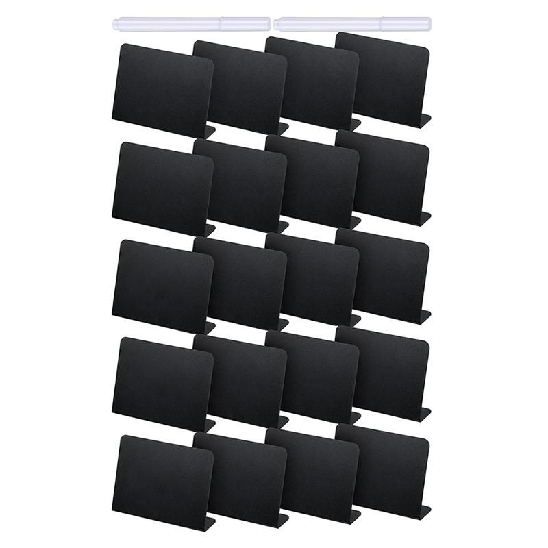 20Pcs 4 x 3 Inches Mini Chalkboard Table Tent Sign Chalkboard Buffet Tags Food Label for Party Tabletop Chalkboard Signs
