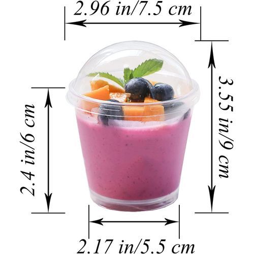 Clear Plastic Cups With Lids,6oz-25 Sets Mini Parfait No