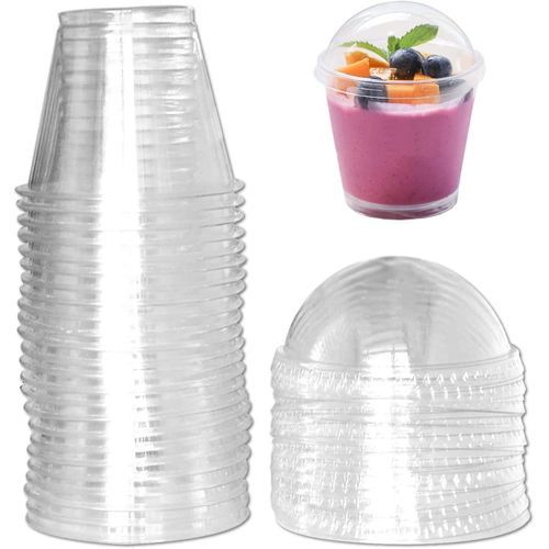 Clear Plastic Cups With Lids,6oz-25 Sets Mini Parfait No