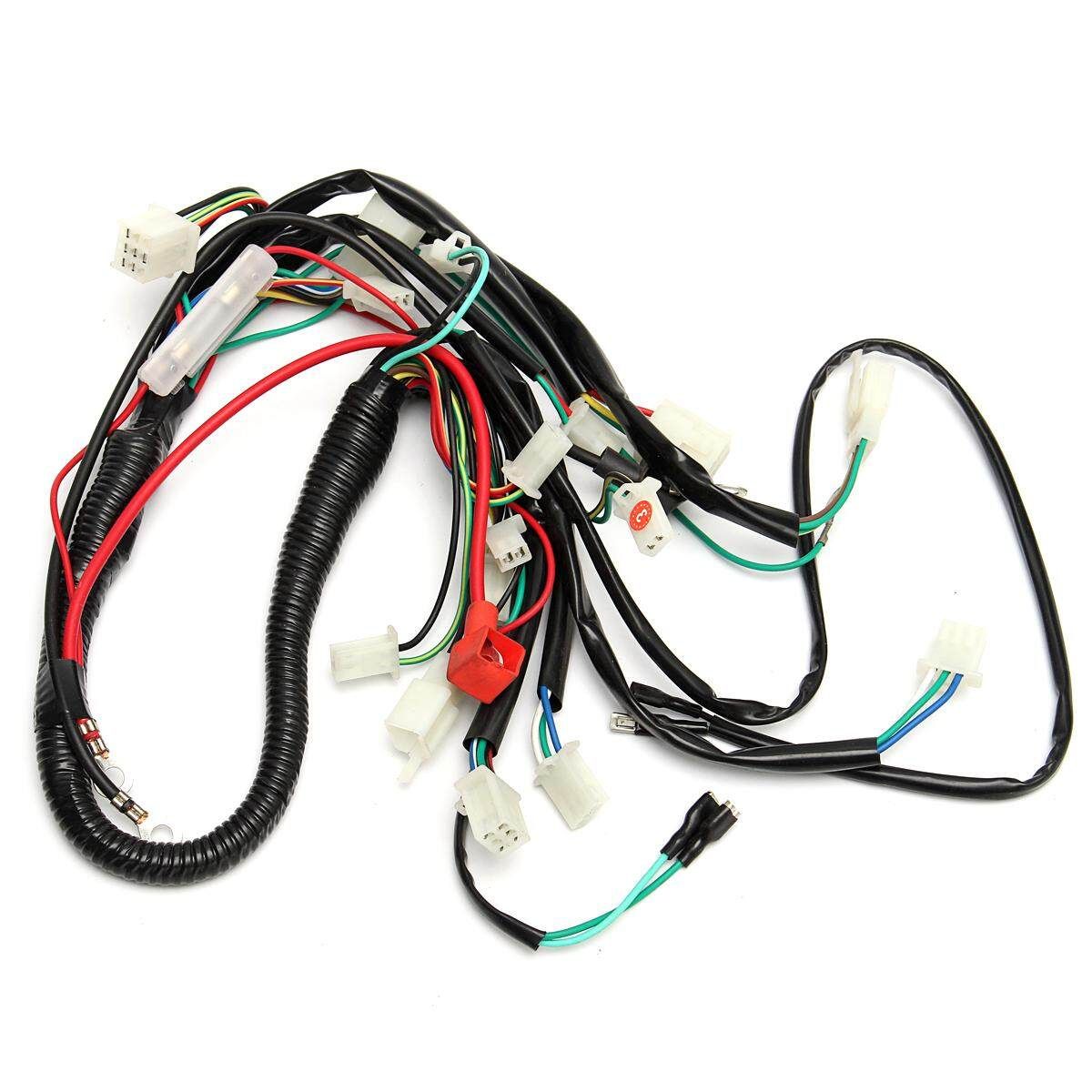 Full Wiring Harness Loom Start Switch Kit Pit Bike ATV 4 Go Kart 50 110cc 125cc
