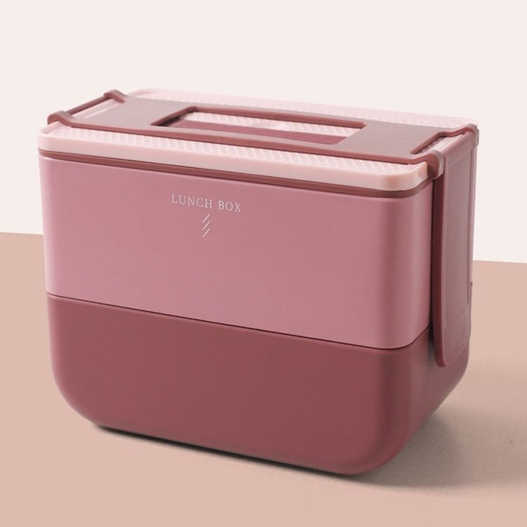 Square Portable Insulation Partitioned Lunch Box Student Office Workers Heated Microwave Oven Bento Box