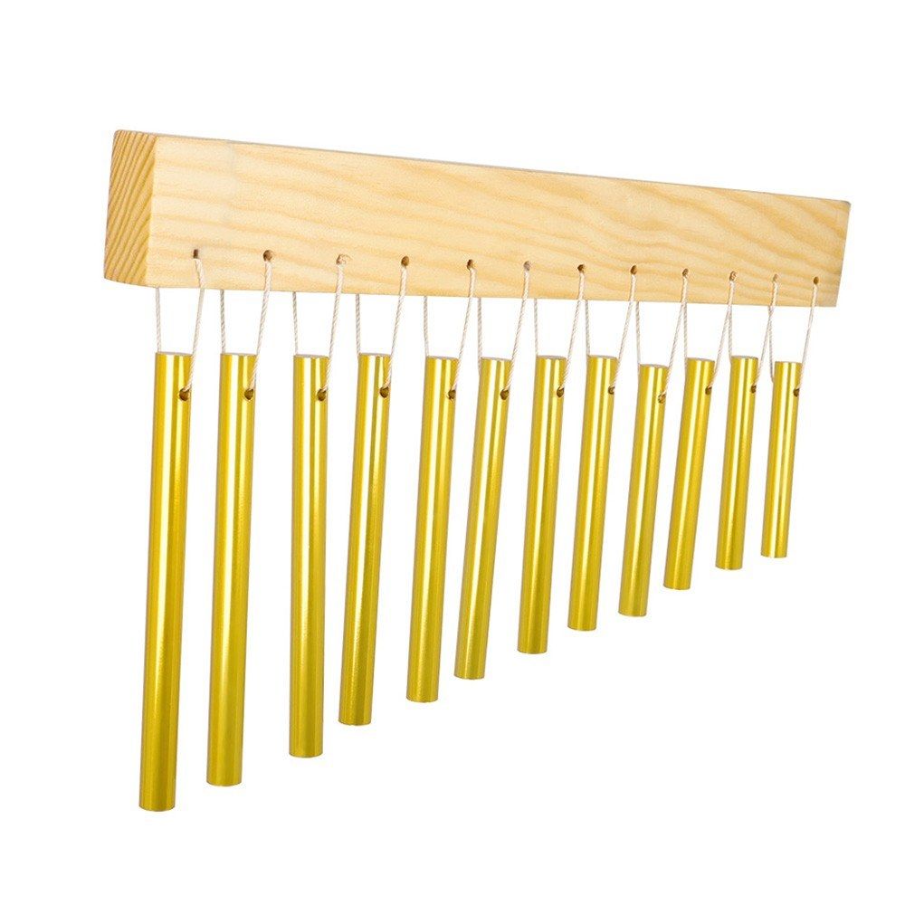 12-bar Wind Chime Aluminum Tube   Solid Wood Material