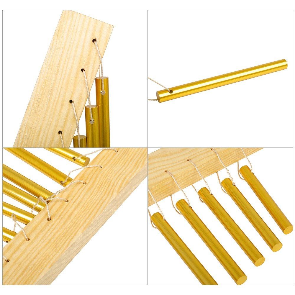 12-bar Wind Chime Aluminum Tube   Solid Wood Material