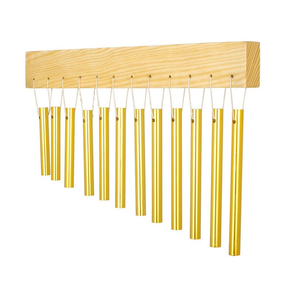 12-bar Wind Chime Aluminum Tube   Solid Wood Material