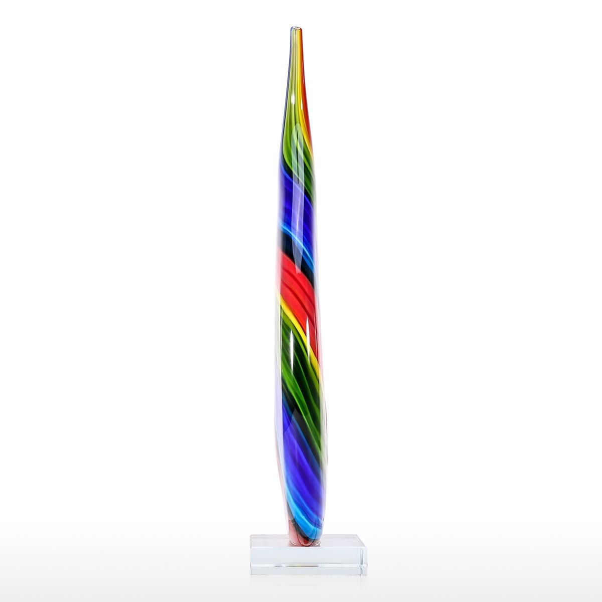 Rainbow Glass Sculpture Hand Blown Glass Art Style Rainbow Sculpture Figurine Abstract Glass Sculpture Mullticolor